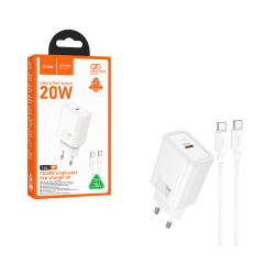 Hoco Adapter N60 Gentle PD20W Type-C to Type-C 1M White Hoco Adapter N60 Gentle PD20W Type-C to Type-C 1M White